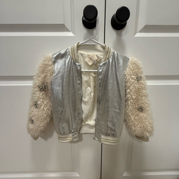 Hannah Banana Other - Hannah Banana Silver and Cream Kids Jacket